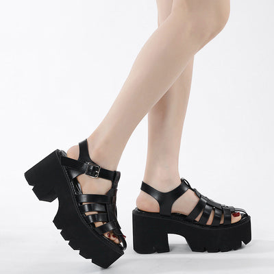 Thick-soled Hollow Sponge Cake Bottom Sandals