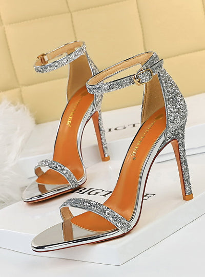 Thin Ultra-high Shining Sequins Sandals