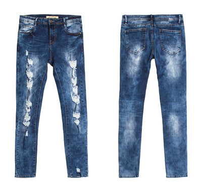 Slim Stretch Holes Jeans