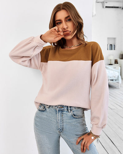 Knitted Splicing Sweater Wild Top