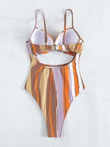 Striped Sexy One-piece Swimsuit