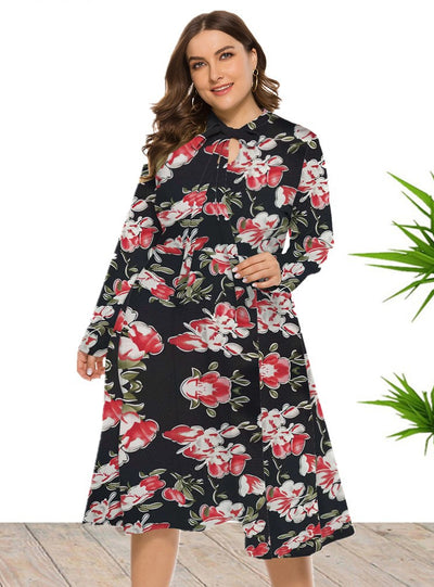 Round Neck Knit Big Swing Dress