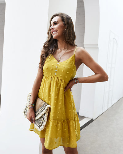 V-neck Sexy Casual Straps Dress