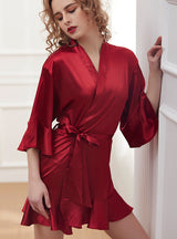 Women Ice Silk Satin Nightgown