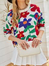 Jacquard Colorful Sunflower Sweater