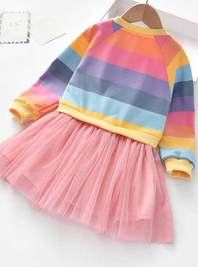 Rainbow Gauze Princess Dress