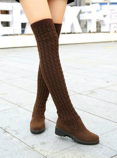 Knee High Boots Elastic Slim Warm Long Thigh