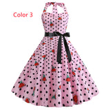 Retro Backless Print Vintage Dress