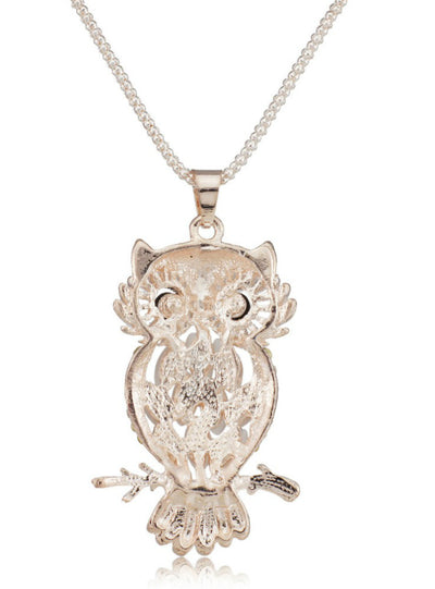 Owl Crystal Charming Flossy Necklaces & Pendants 