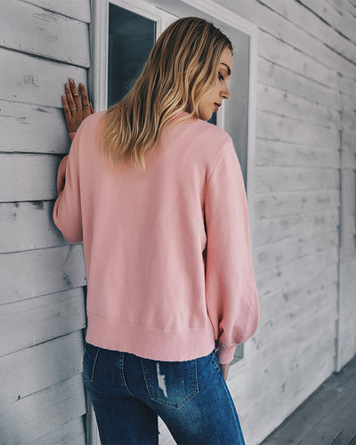 Long Sleeve V-neck Knitted Cardigan Sweater