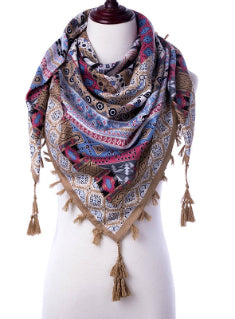 Ethnic Scarves Female Tassel Scarf Printed Wraps