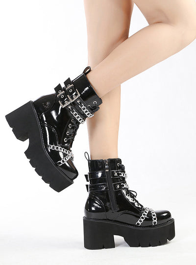 Side Zipper Platform Thick-soled Martin boots