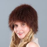 Women Fox-like Fur Straw Hat