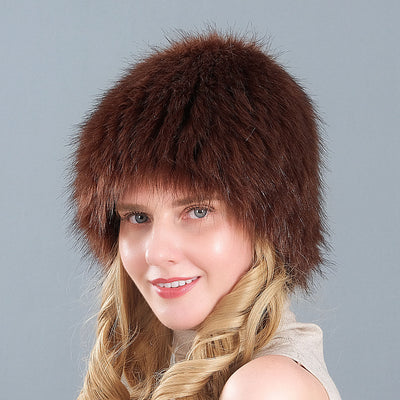 Women Fox-like Fur Straw Hat