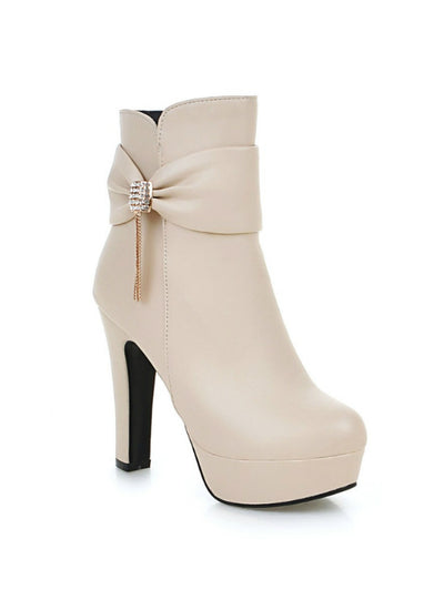 Women Boots Platforms Square Heel Ankle Boots