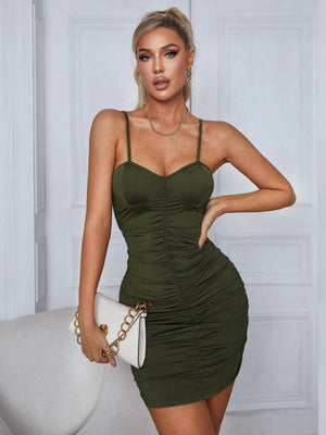 Sexy Knit Slim Army Green Sling Dress