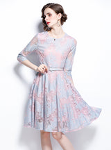 3/4 Sleeves Lace Slim Dress