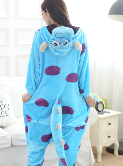 Blue Bull Costume Winter Warm Sleepwear 