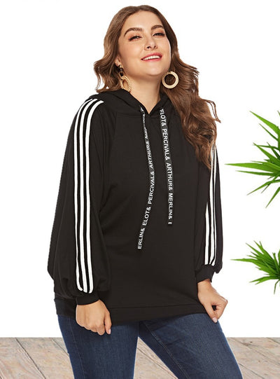 Large Size Women's Pullover Long Sleeve Hooded