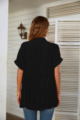 Casual Hem Loose V-neck Shirt Top