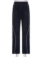 Striped Loose Elastic Waist Sports Pant
