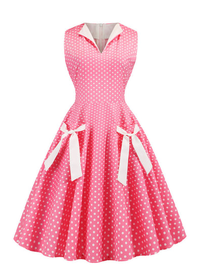 Point Sleeveless V-neck Dress