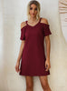 V-neck Sshort Sleeve Loose Dress