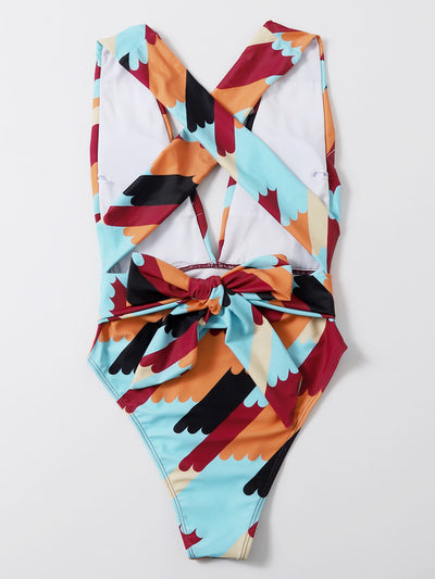 Sexy Geometric One-piece Printed Bikini