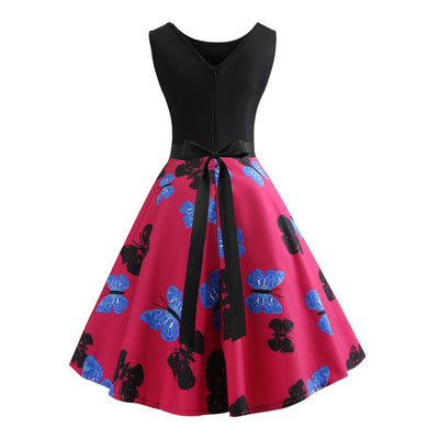 Butterfly Print Sleeveless Dress