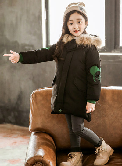 Middle Length Cotton-Padded Children's Jacket
