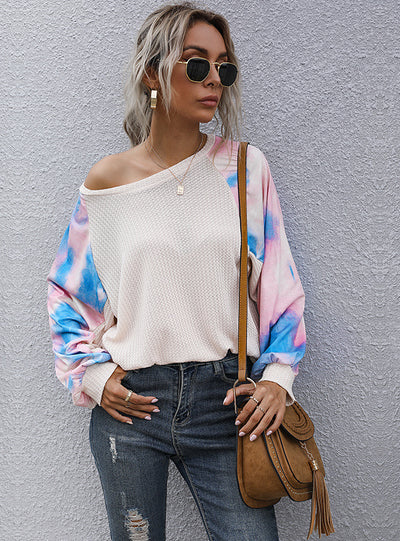 Round Neck Tie-dyed Long Sleeve T-shirt