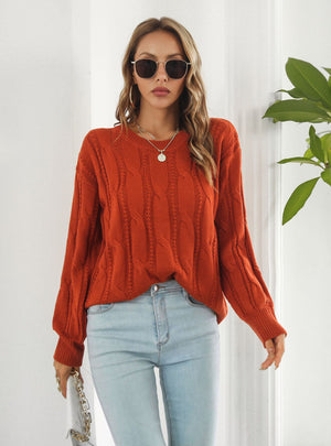 Twist Hollow Loose Long Sleeve Sweater