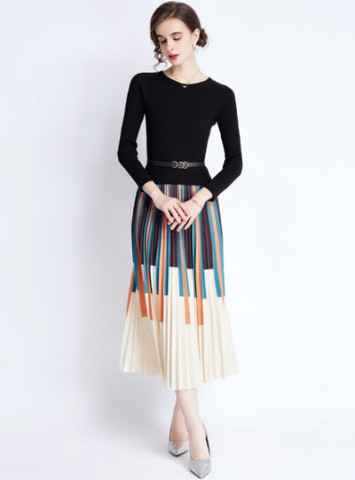 Gradient Fake Two-piece Stitching Dress