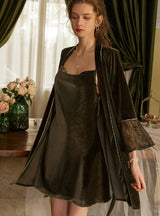 Velvet Sling Nightgown Two-piece Set