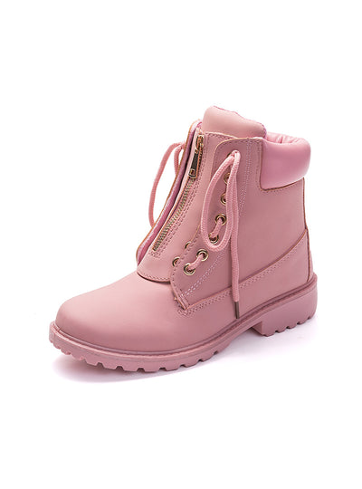 Women's Casual Flat-bottomed Two Lace-up Booties