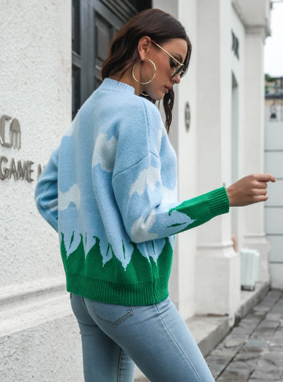 Cloud Crewneck Long Sleeve Sweater