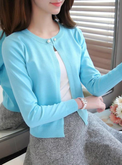 Spring Autumn Shawl Thin Coat Long Sleeved Sweater