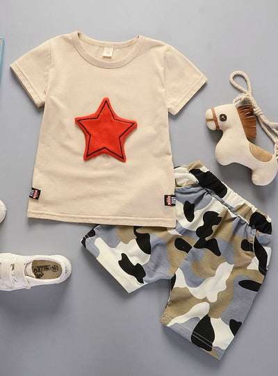 Boys Set 2 Pcs Cartoon Kids Cotton Cute Stars