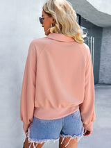 Women Long Sleeve Solid Color Top