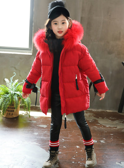 Girl Cotton-Padded Jacket Thickened Cotton Coat