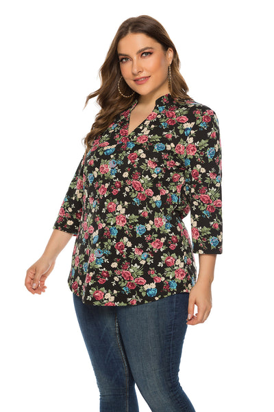 Women's Loose Pullover Printed Top
