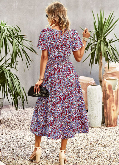 Summer Print Short-sleeved Dress
