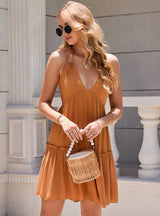 Sleeveless Strap Loose Short Dress