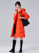 White Duck Down Long Hooded Winter Coat