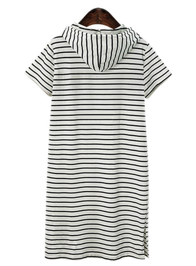 Striped Blouse Dresses Casual Work Office Dress