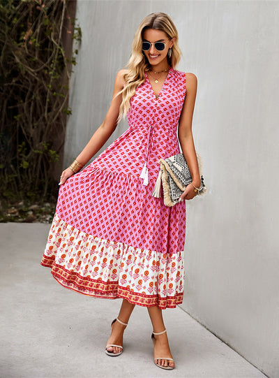 Bohemian Leisure Holiday Print Dress