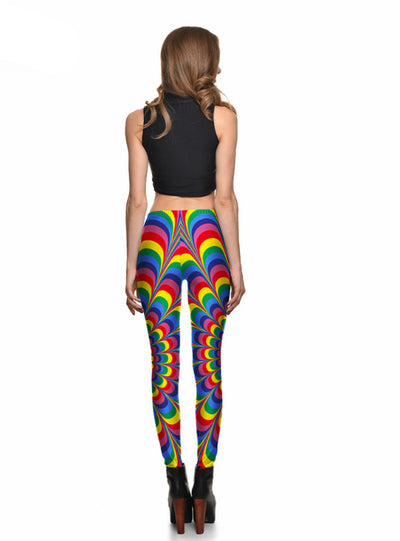 Print Fitness Leggings Rainbow Digital Printing Pants