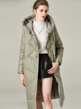White Hooded Thickened Winter Coat