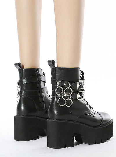 Metal Zipper Sponge Cake Bottom Female Boots