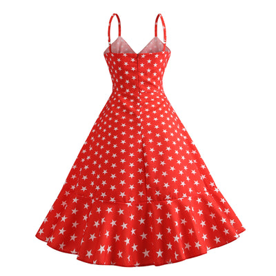 Retro Sling Sexy Polka Dot Dress